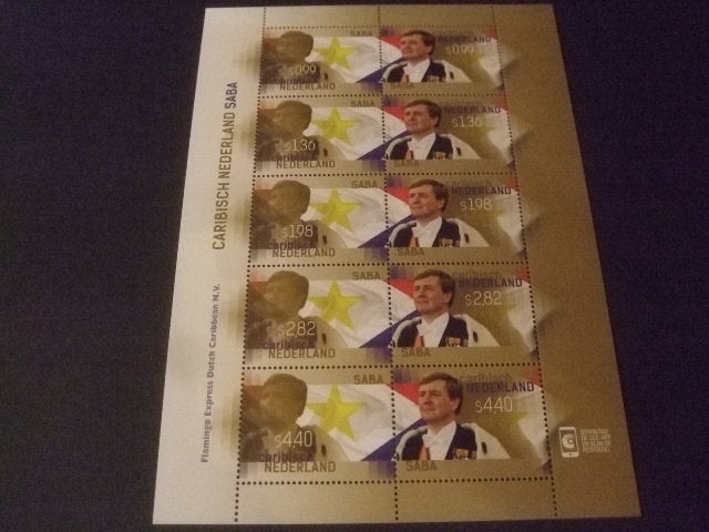 Caribisch Ned. 3 velletjes Koning Willem Alexander V 49/78, Verzenden, Postfris