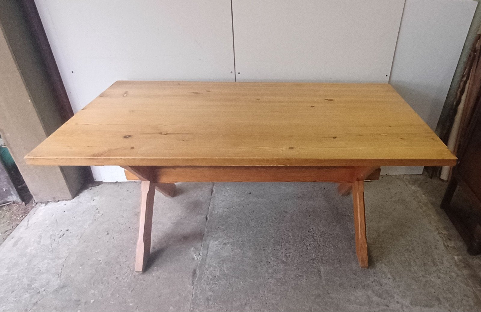 vintage scandinavische grenen eettafel, Huis en Inrichting, Ophalen, Gebruikt, 50 tot 100 cm, 150 tot 200 cm