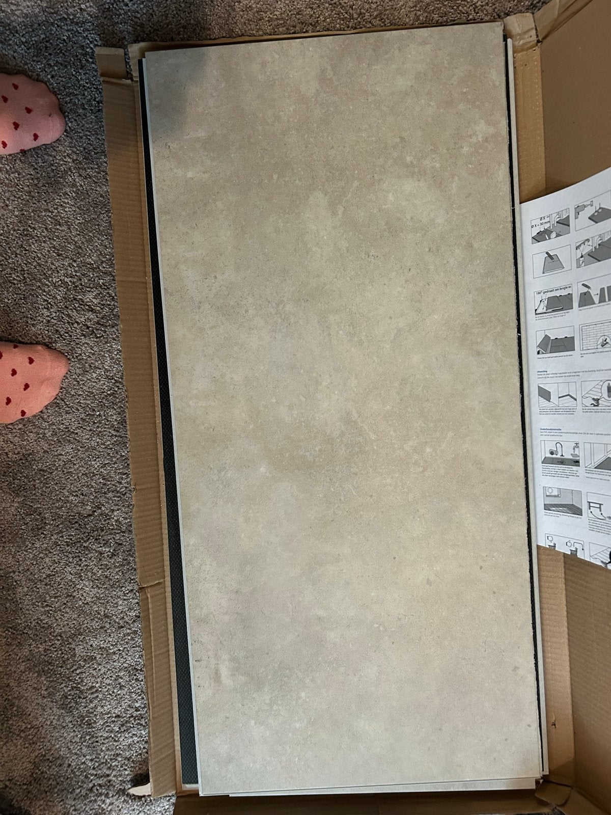 Nieuwe PVC vloer betonlook met rubberen ondervloer (8m²), Doe-het-zelf en Verbouw, Ophalen, 50 tot 150 cm, Overige typen, Nieuw