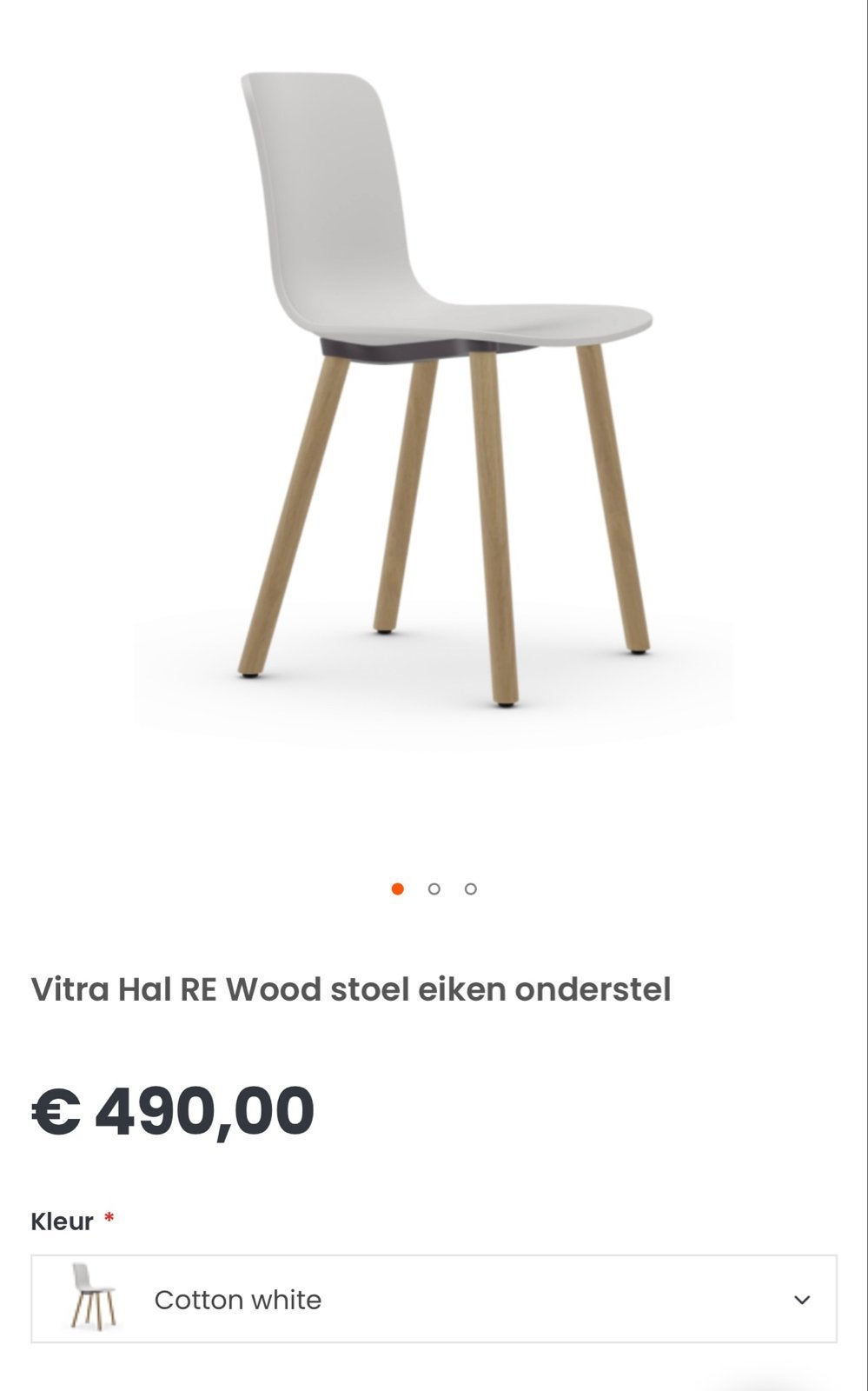 Set van 5 Vitra Hal design stoelen, Ophalen, Gebruikt, Wit, Vijf, Zes of meer stoelen