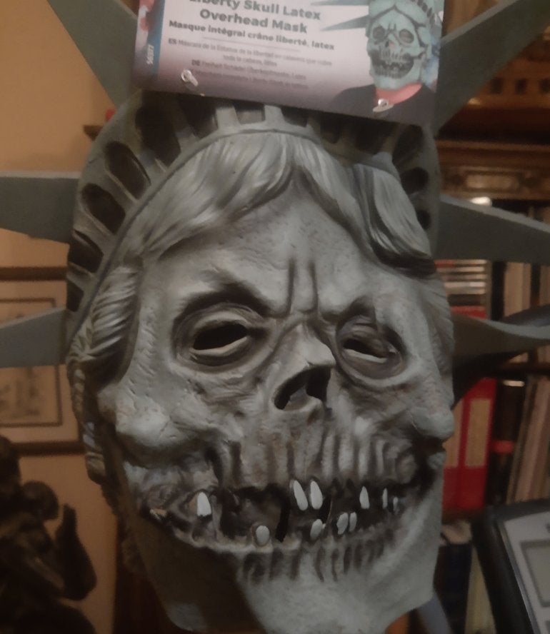 Nieuw Halloween Latex vrijheidsbeeld schedel masker, Hobby en Vrije tijd, Kostuums, Theaterbenodigdheden en LARP, Ophalen of Verzenden