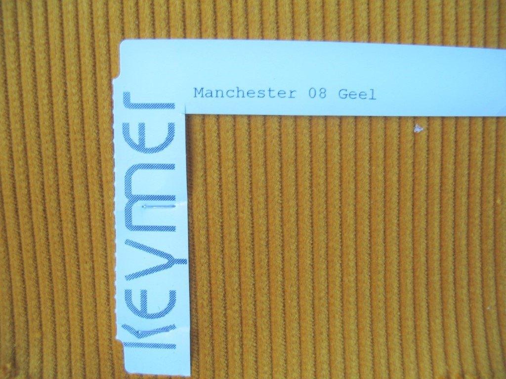 STOF VOOR DESIGN: Rib meubelstof Keymer Manchester 3,2 meter, 120 cm of meer, Geel, Ophalen of Verzenden, Katoen