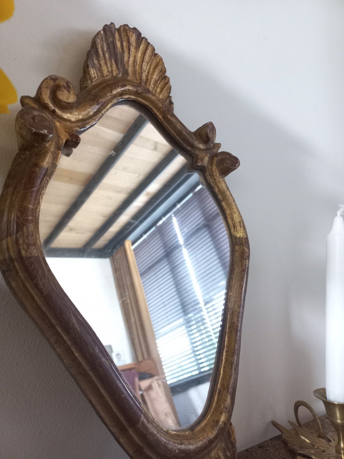 Kleine brocante spiegel, Ophalen of Verzenden, Overige vormen, Minder dan 50 cm, Minder dan 100 cm