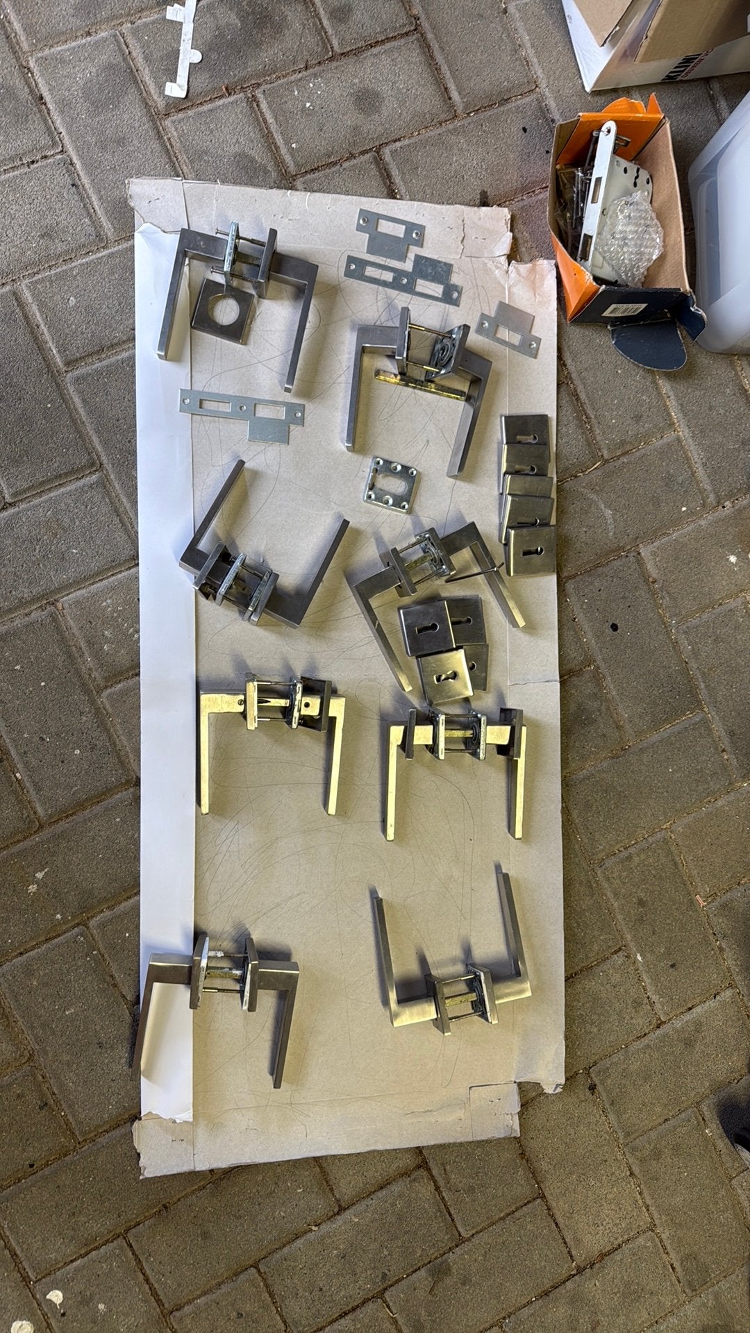 Deurklinken 8 keer, Ophalen of Verzenden, Zo goed als nieuw, Rvs, Klink of Kruk