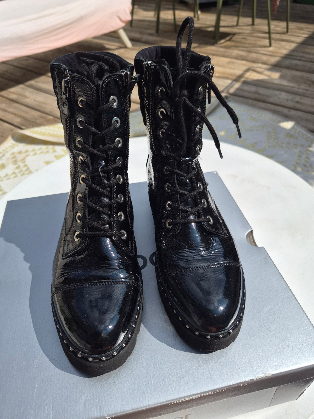 Gabor lakleren veterboots - NOOIT GEDRAGEN - Maat 38, Zwart, Lage of Enkellaarzen, Gabor, Nieuw