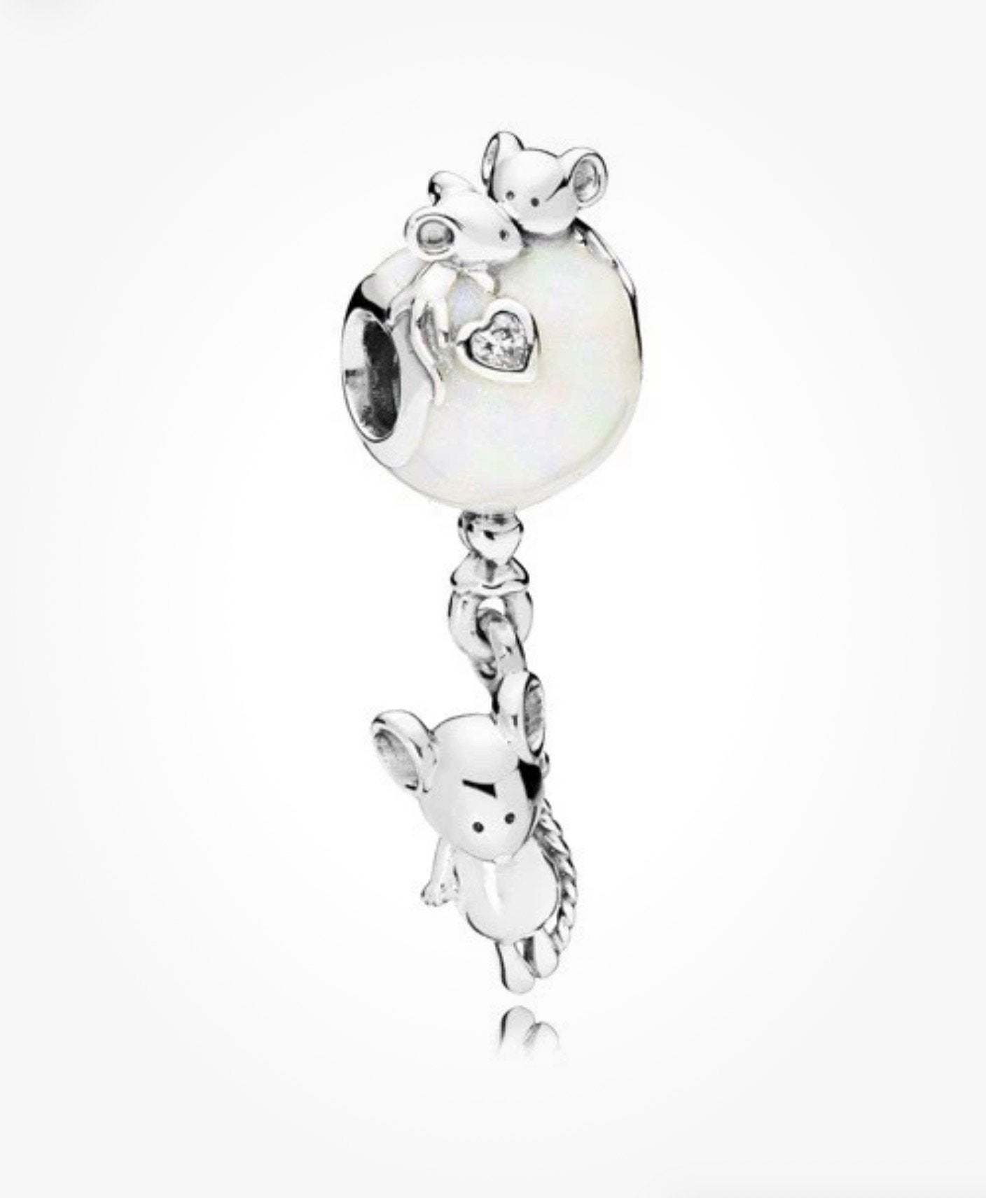 Pandora Mouse And Balloon Silver & Cream Enamel Charm, Pandora, Nieuw, Ophalen of Verzenden, 1 bedel