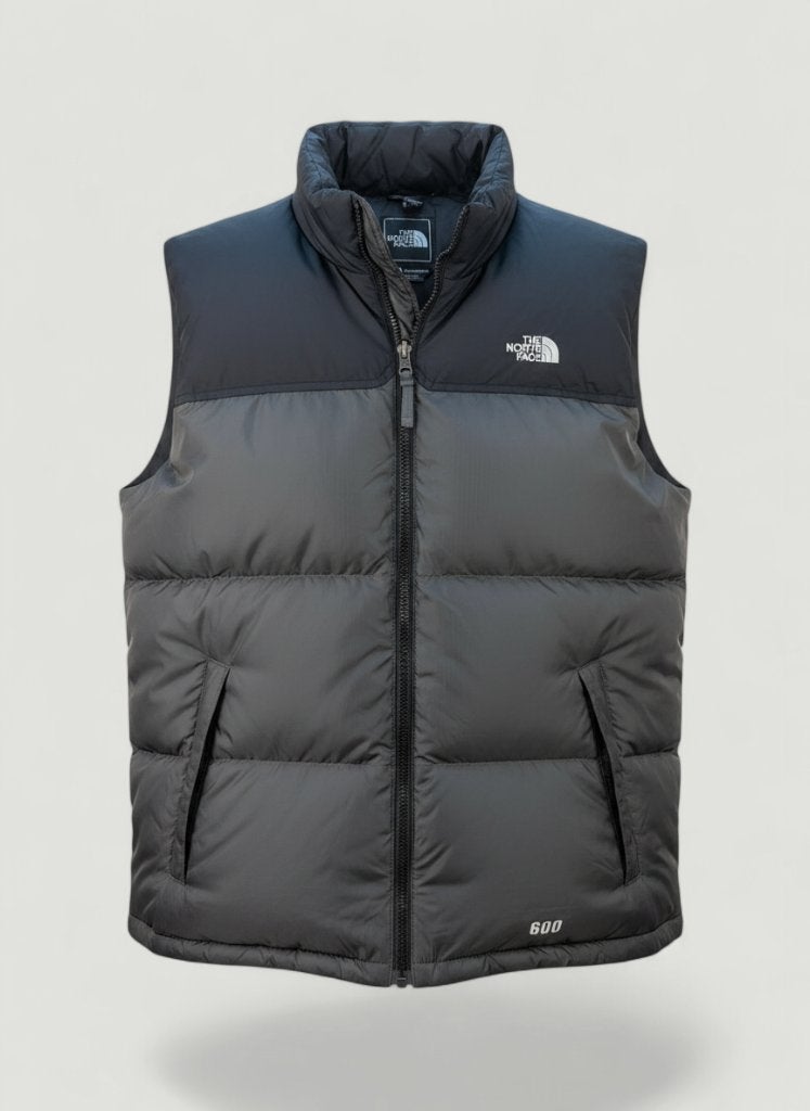 The North Face Nuptse 600 Down Vest Black Grey Boys XL, Maat 48/50 (M), Zwart, Ophalen of Verzenden, Gedragen