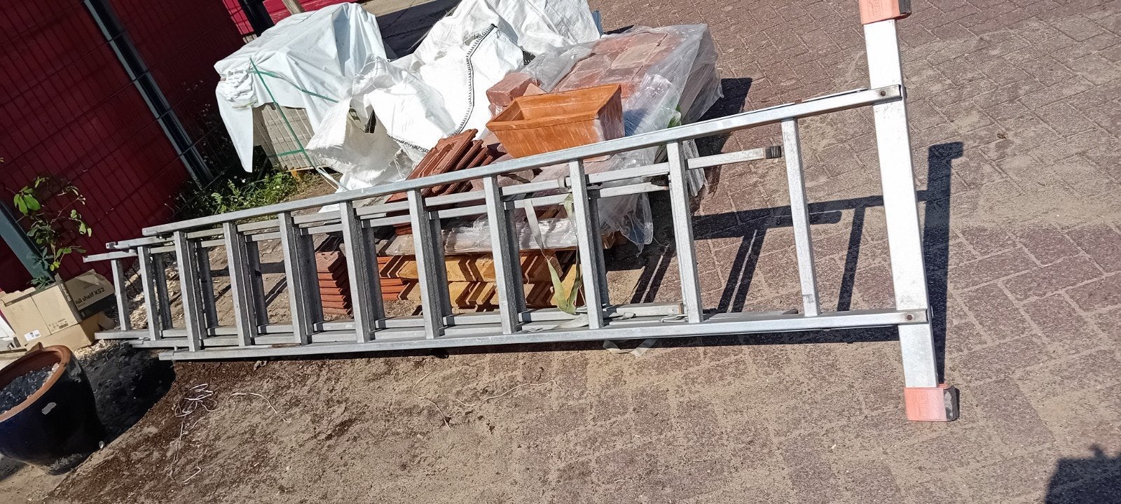 Uitschuifbare ladder, Doe-het-zelf en Verbouw, Ladders en Trappen, Ophalen, Gebruikt, Ladder, Opvouwbaar of Inschuifbaar