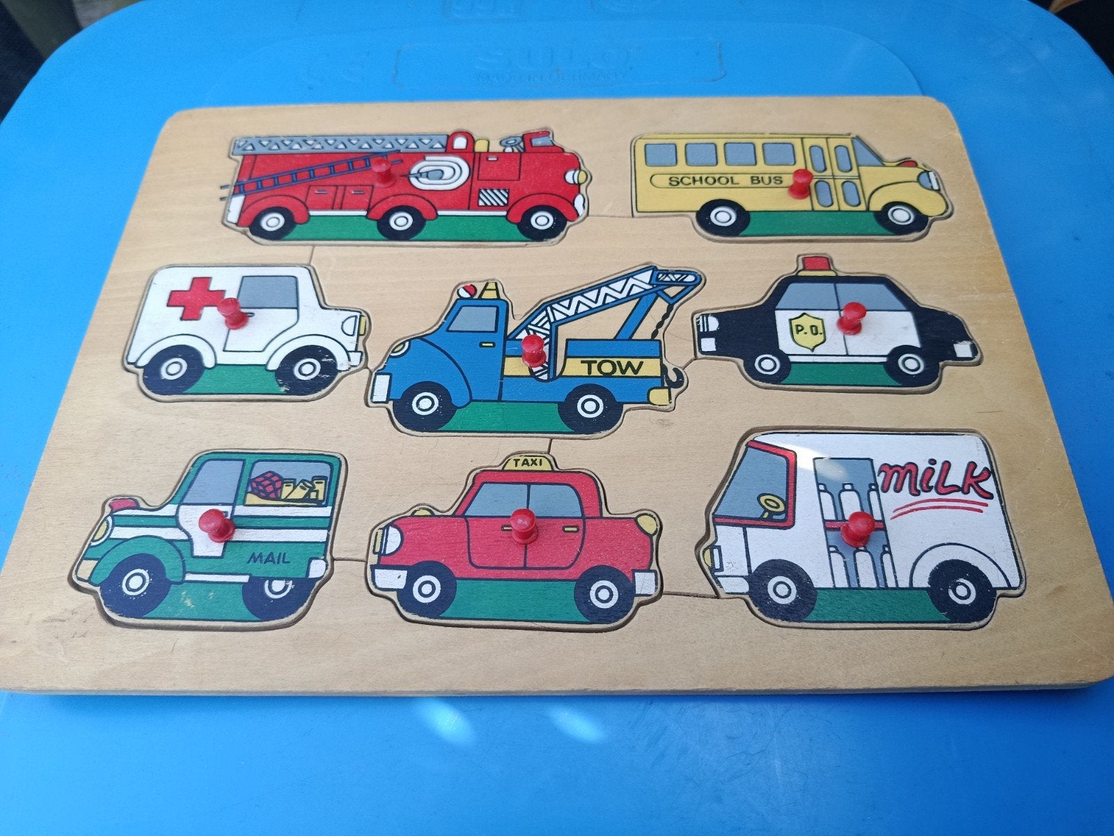 Houten voertuigen puzzel voor kinderen, Ophalen