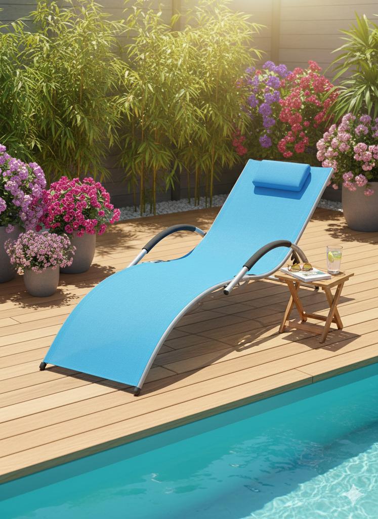 Blauw ligbed voor tuin of zwembad - nieuw, Ophalen, Nieuw