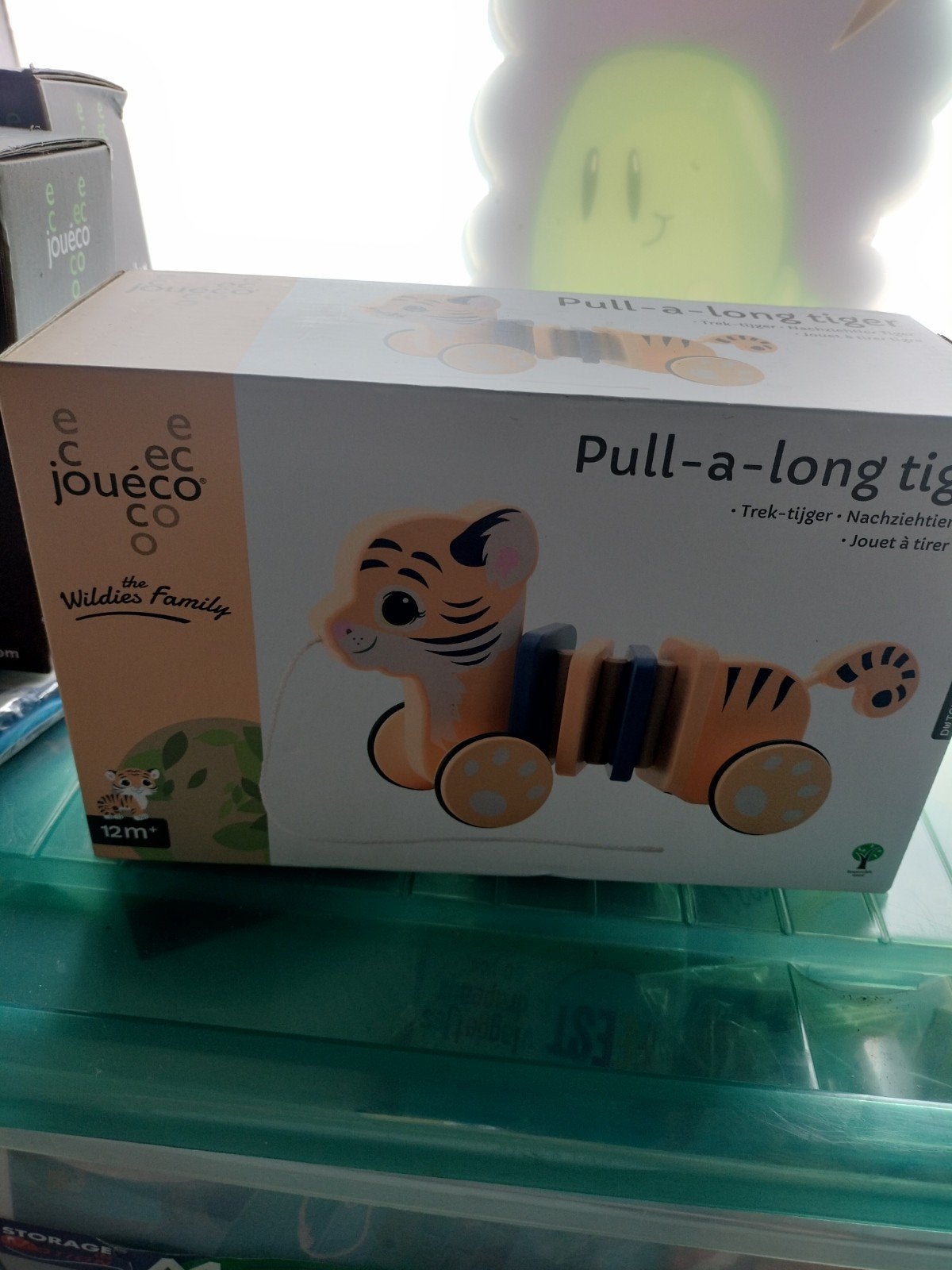 Jouéco Trek-tijger houten trekfiguur, Ophalen of Verzenden