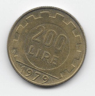 Italië 200 lire 1979 KM# 105, Postzegels en Munten, Munten | Europa | Niet-Euromunten, Verzenden, Italië, Losse munt