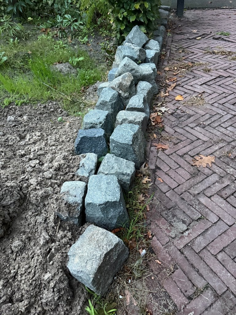 120 natuurstenen kasseien / kinderkoppen – tuin en border, Ophalen, Gebruikt, Overige typen, Natuursteen