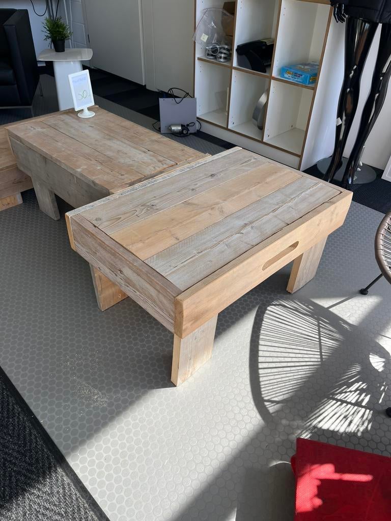 Tuintafel Steigerhout OP=OP 88x58x45, Ophalen, Gebruikt, Geen, Rechthoekig