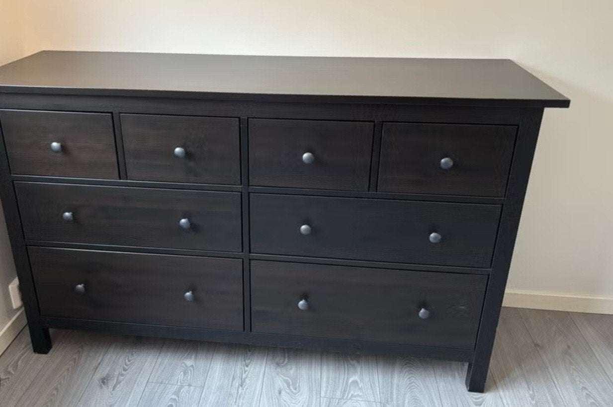 IKEA Hemnes ladekast - Donkerbruin, Gebruikt, 5 laden of meer, 150 tot 200 cm, Ophalen of Verzenden