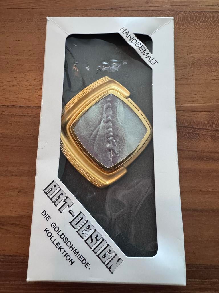 Unieke ART-DESIGN Handgeschilderde Broche van UHLIG, Overige materialen, 4 tot 7 cm, Nieuw, Ophalen of Verzenden