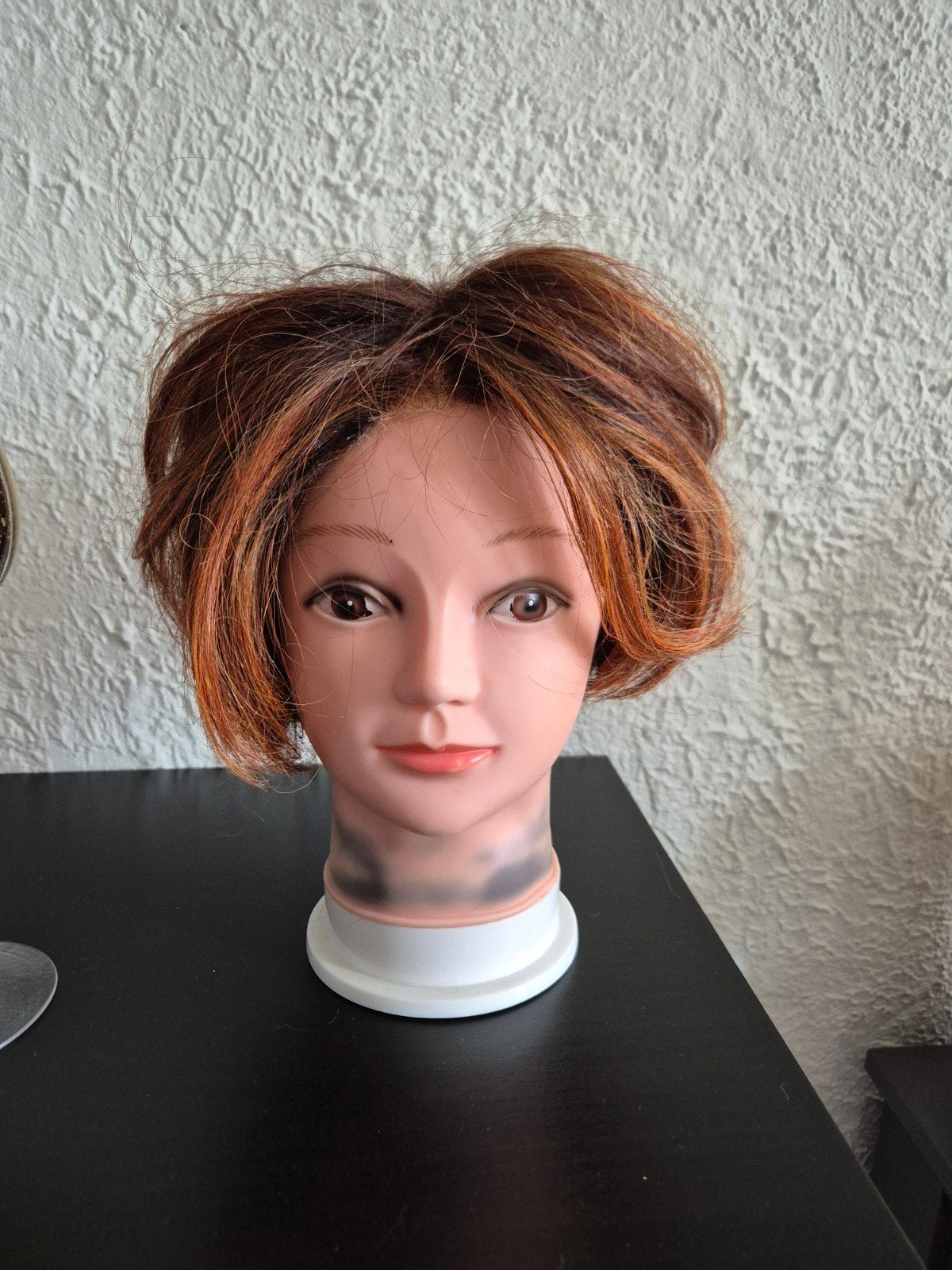 Haarwerk / Pruik op oefenhoofd, Ophalen of Verzenden, Gebruikt, Pruik of Haarverlenging