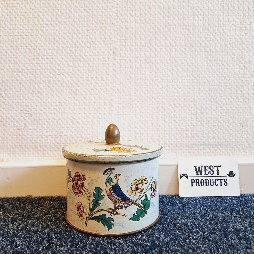 Vintage Cote D'Or Blik met Bloemen & Vogels, Ophalen of Verzenden, Gebruikt, Overige, Overige merken