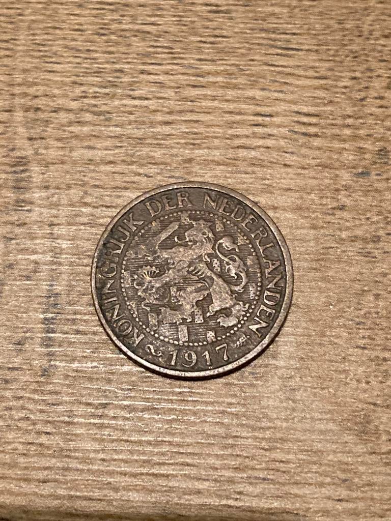 Cent 1917 Wilhelmina, Postzegels en Munten, Munten | Nederland, Ophalen of Verzenden, Koningin Wilhelmina, 1 cent, Losse munt