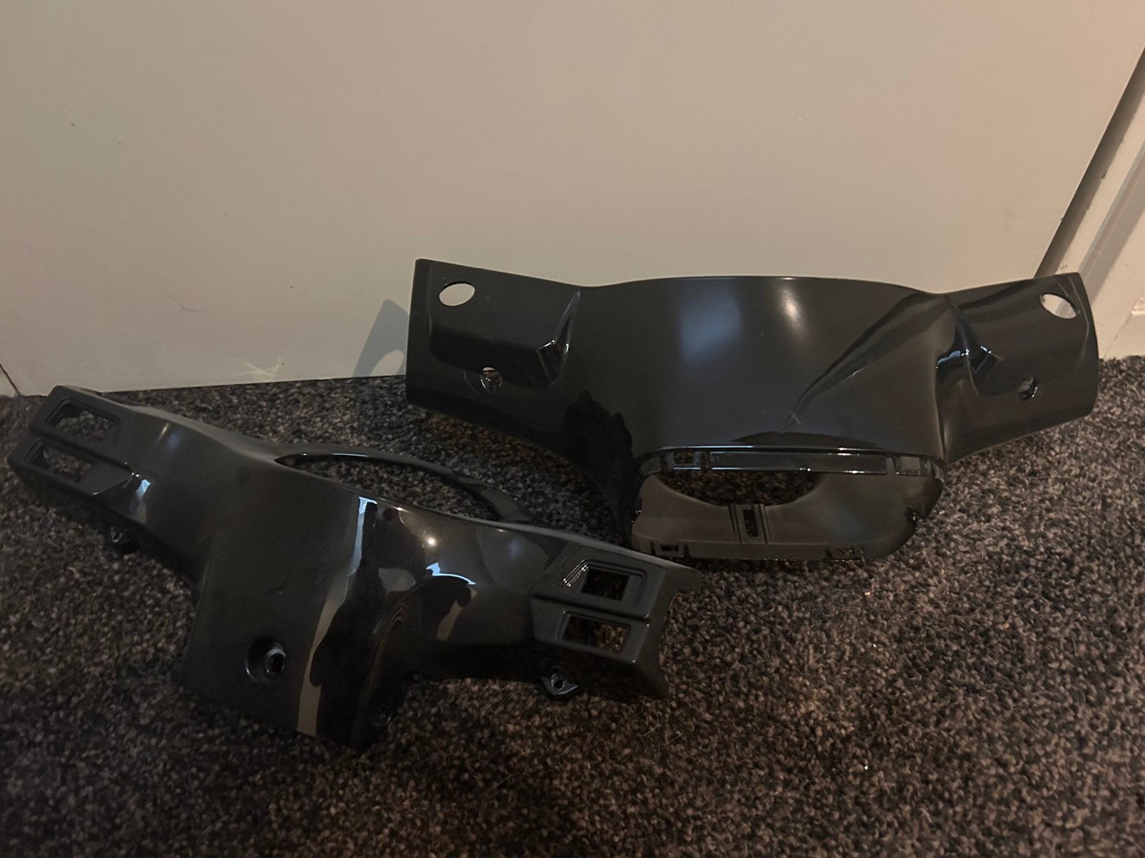 Zwarte stuurkappen vierkante koplamp, Fietsen en Brommers, Brommeronderdelen | Scooters, Verzenden, Zo goed als nieuw, Koplamp