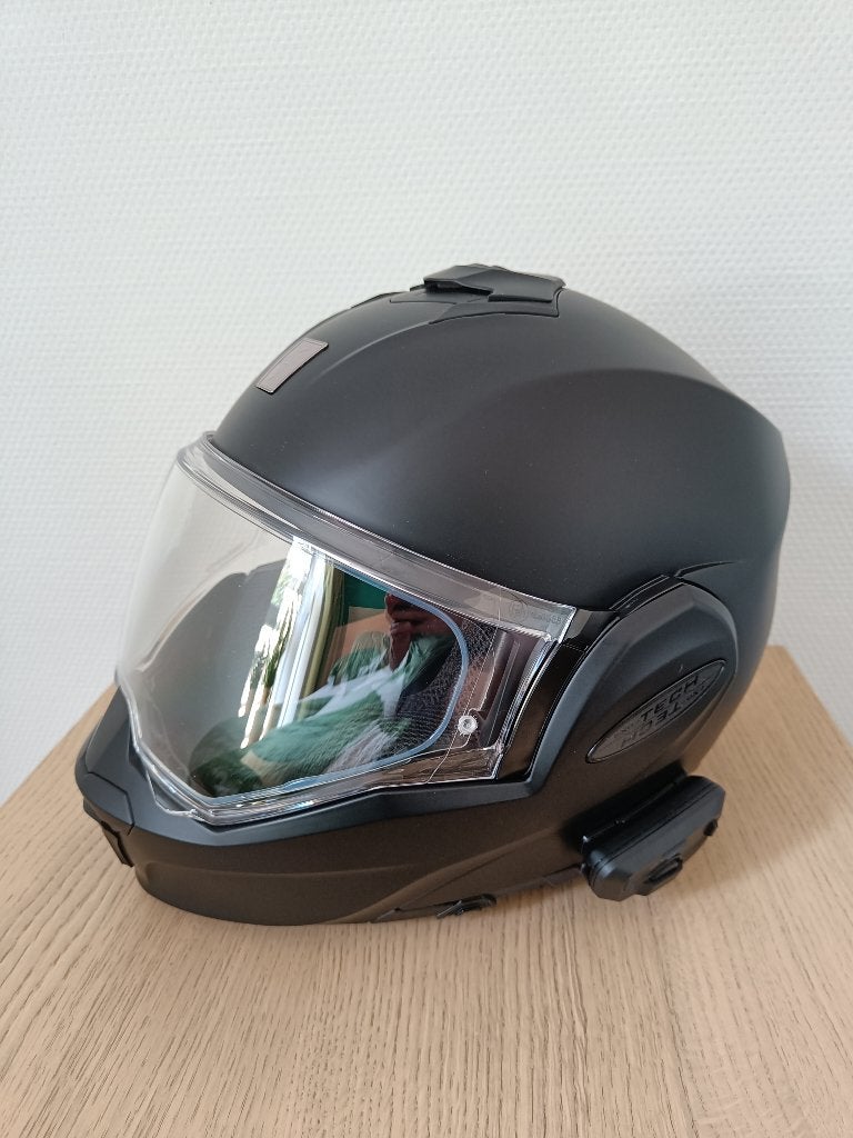 Scorpion Exo Tech helm met cardo, Motoren, Kleding | Motorhelmen, Overige merken, Systeemhelm, Ophalen of Verzenden, S