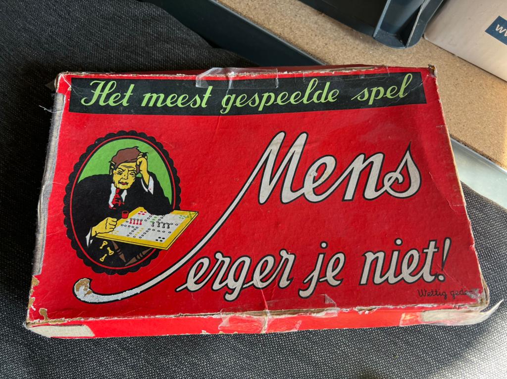 Vintage Mens Erger Je Niet! Bordspel, Hobby en Vrije tijd, Gezelschapsspellen | Bordspellen, Drie of vier spelers, Ophalen of Verzenden