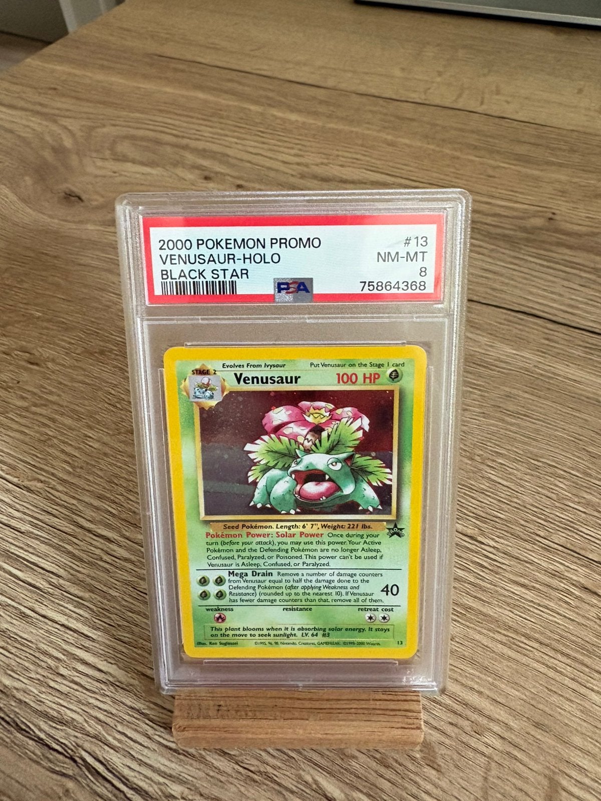 Venusaur-holo black star promo 2000 PSA8, Ophalen of Verzenden, Zo goed als nieuw