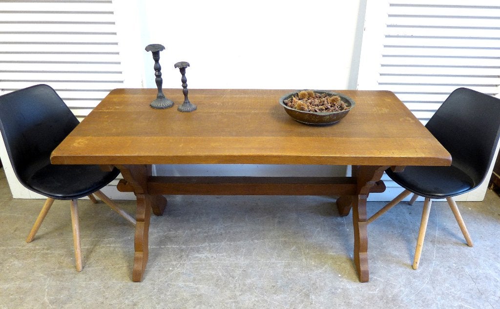 mooie landelijke eiken klooster eettafel, Huis en Inrichting, Ophalen, Landelijk rustiek, 50 tot 100 cm, Zo goed als nieuw