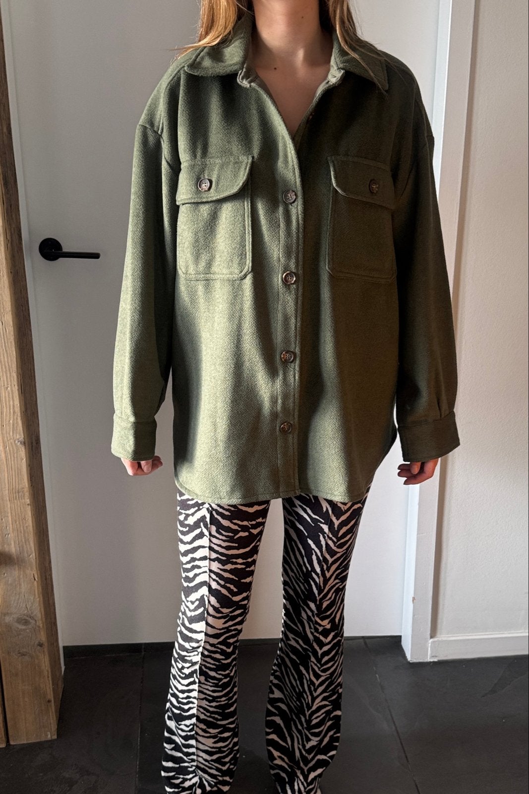 Groen jack, Ophalen of Verzenden, Zo goed als nieuw, Maat 42/44 (L), Groen
