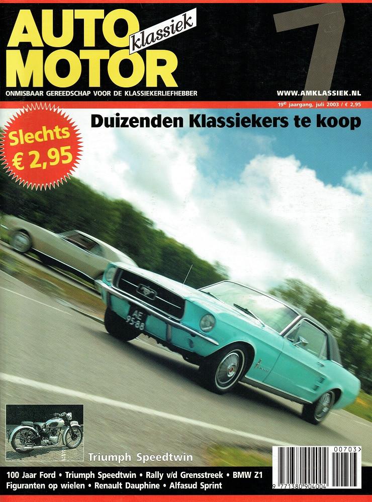Auto Motor Klassiek 2003 nr. 7 (o.a. Alfa Romeo Alfasud TI), Verzenden, Gelezen, Algemeen