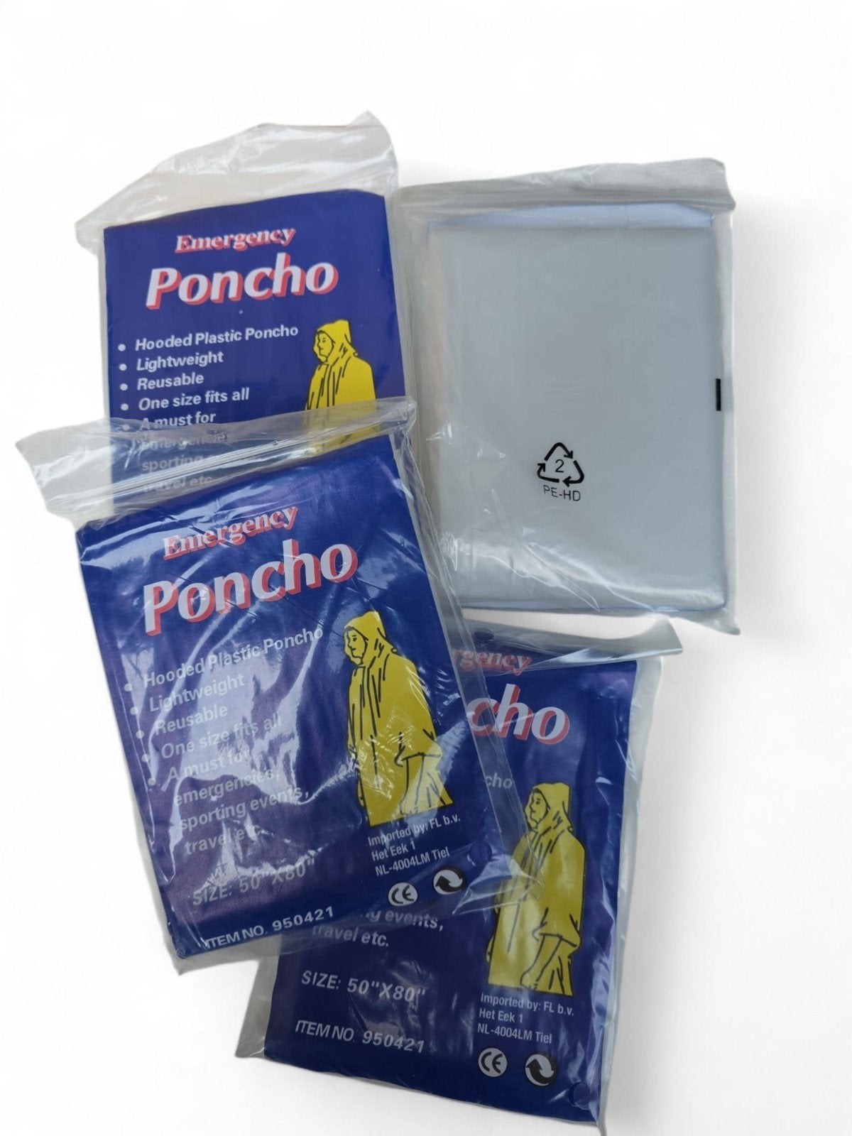 Regenkap Poncho - Compact en Handig voor Noodgevallen, Ophalen of Verzenden