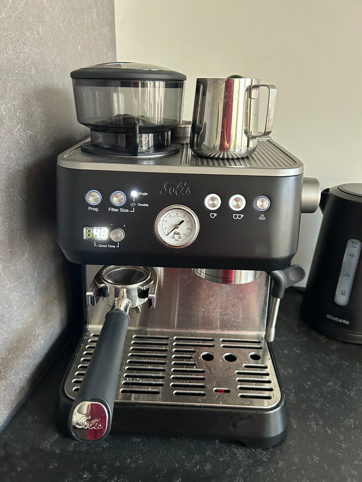 Solis Grind & Infuse Perfetta – Nieuwstaat, Ophalen, Espresso apparaat, Koffiebonen, Zo goed als nieuw