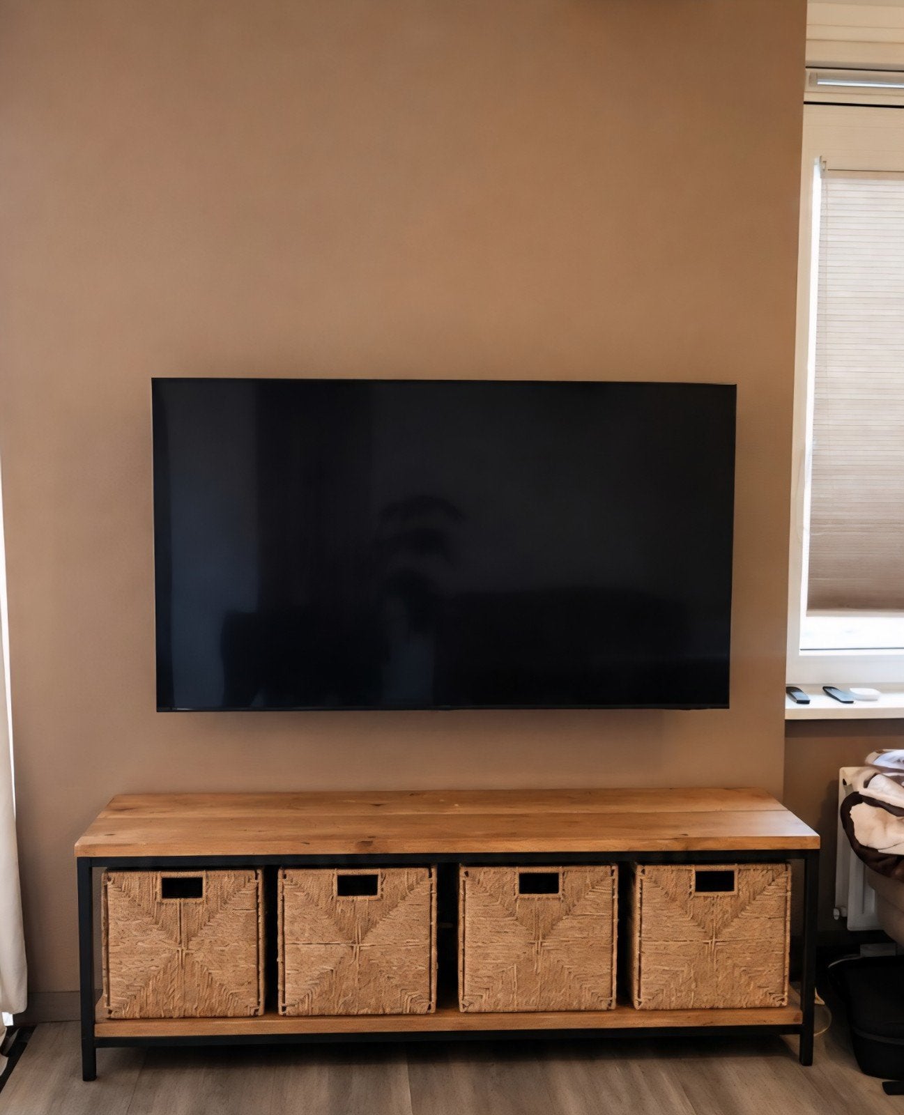 TV-meubel - industrieel design ZSM OPHALEN, Gebruikt, 100 tot 150 cm, Industrieel, Modern, Ophalen of Verzenden