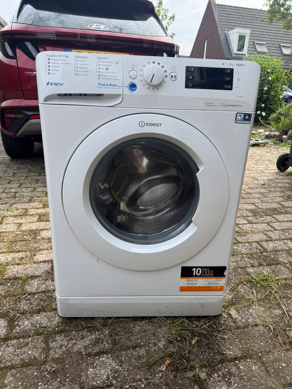 Indesit innex wasmachine, Ophalen, Zo goed als nieuw, Energieklasse A of zuiniger, 85 tot 90 cm