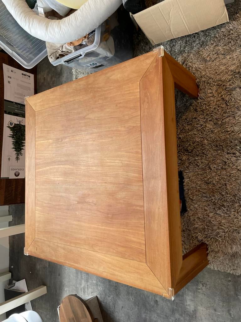 Teakhouten Salon tafel. 90x90x40, Huis en Inrichting, Tafels | Salontafels, Ophalen, 100 tot 150 cm, Teakhout, 50 tot 100 cm