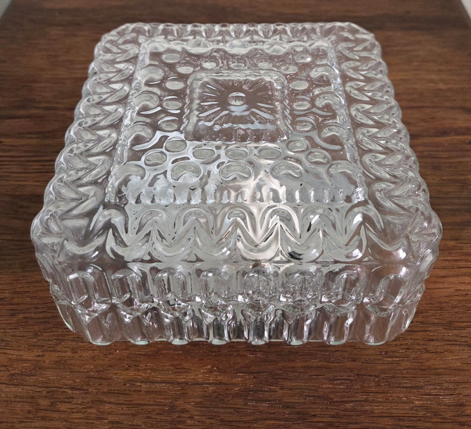 Vintage glazen plafondlamp plafonnière, Ophalen of Verzenden, Gebruikt, Glas, Vintage