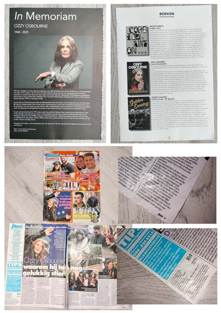 Ozzy Osbourne tijdschrift artikelen, Verzenden, Gebruikt, Boek, Tijdschrift of Artikel
