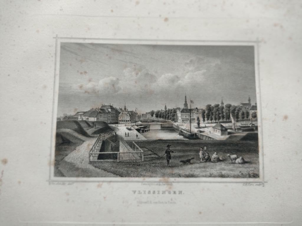 A 094 Vlissingen Staalgravure 1860, Ophalen of Verzenden