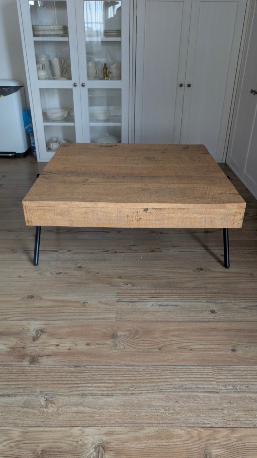 Mango Houten Salontafel 80x80x39cm, Huis en Inrichting, Tafels | Salontafels, Gebruikt, 50 tot 100 cm, Vierkant, Industrieel, Modern
