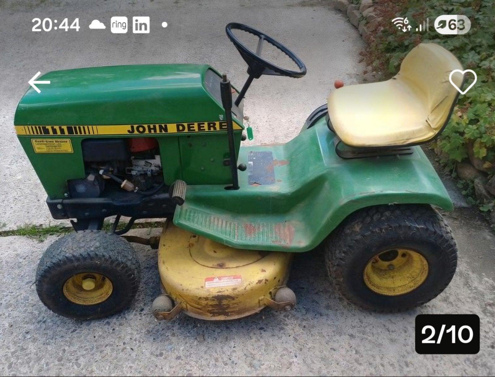 John Deere 111 zitmaaier, Tuin en Terras, Zitmaaiers, Gebruikt, Versnellingen, 120 cm of meer, Ophalen