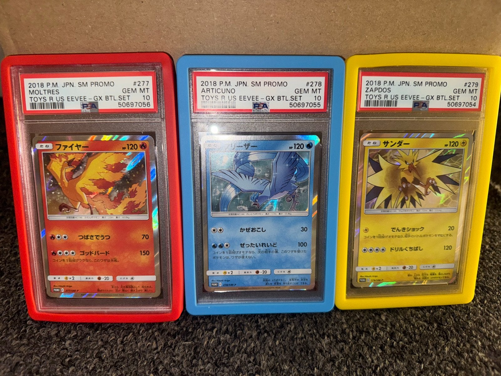 PSA 10 Moltres Articuno Zapdos Japan SM Promo Set, Ophalen of Verzenden, Nieuw, Meerdere kaarten
