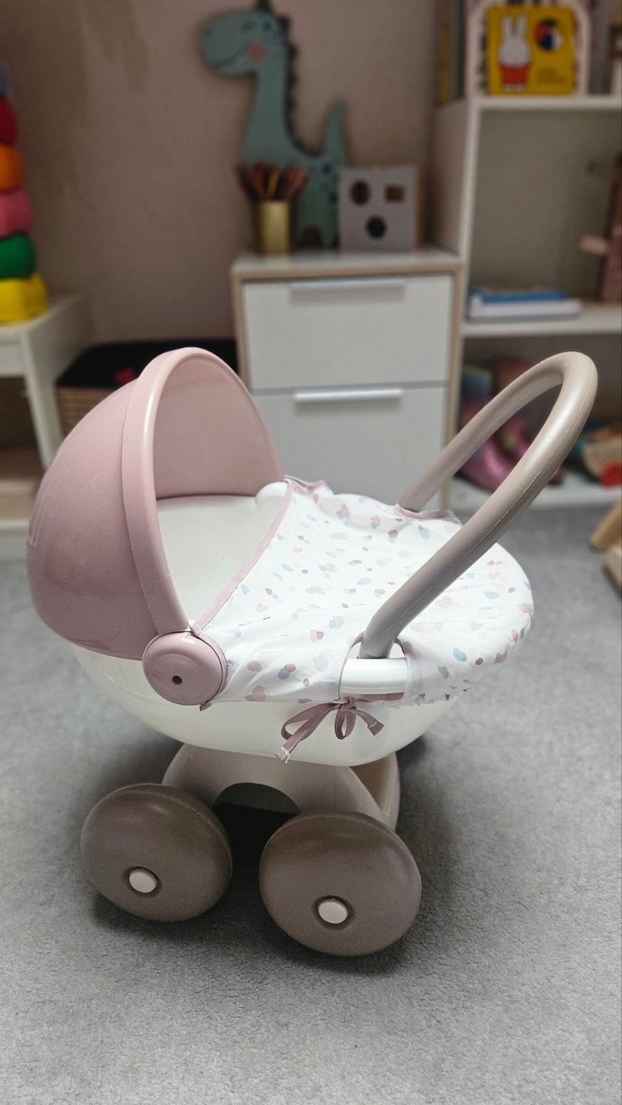 Roze poppenwagen van Smoby, Kinderen en Baby's, Ophalen, Gebruikt, Overige typen, Met wieltjes
