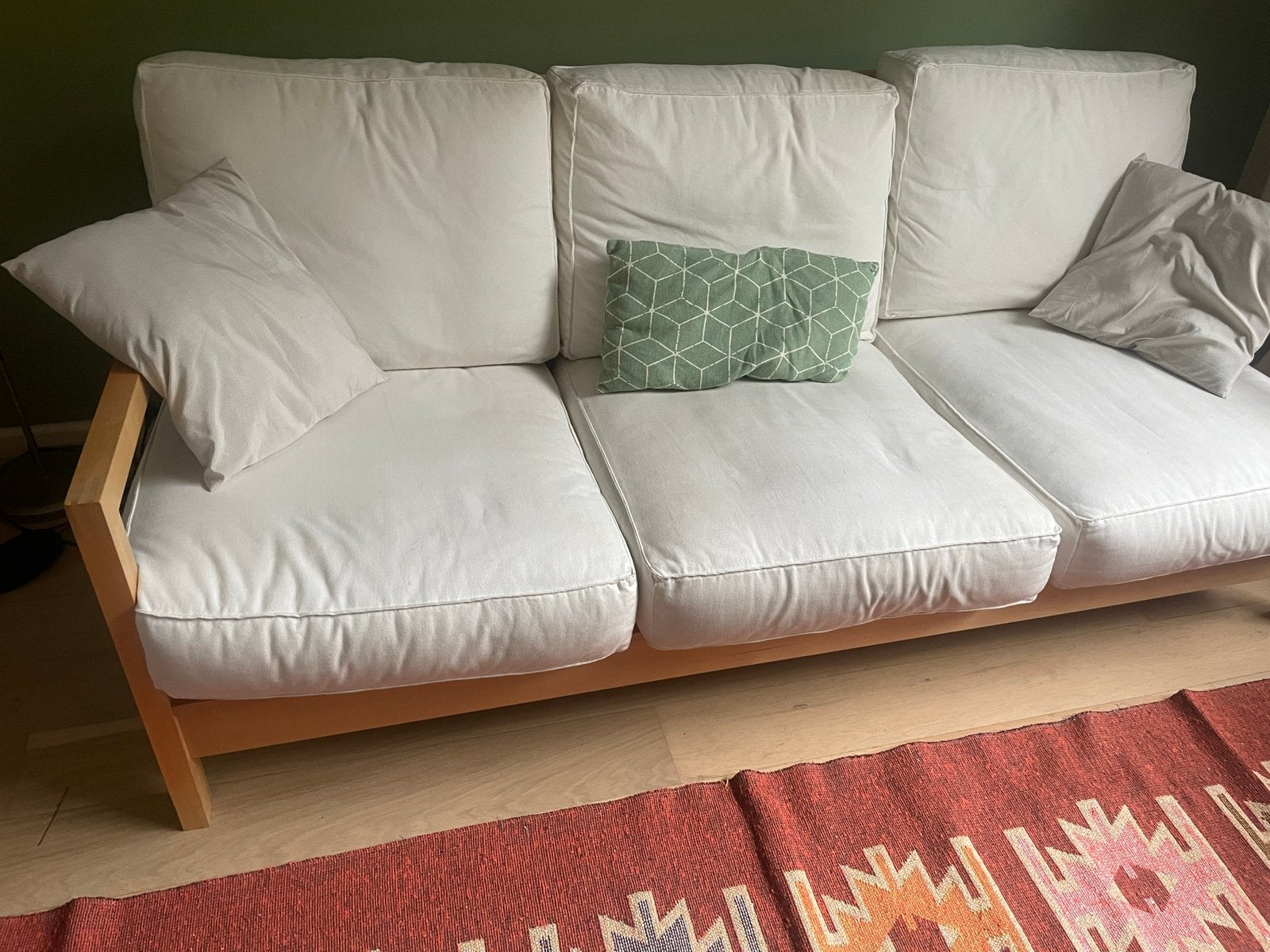 IKEA 3-zitsbank slaapbank met witte hoezen, Ophalen, Gebruikt, Driepersoons, 75 tot 100 cm