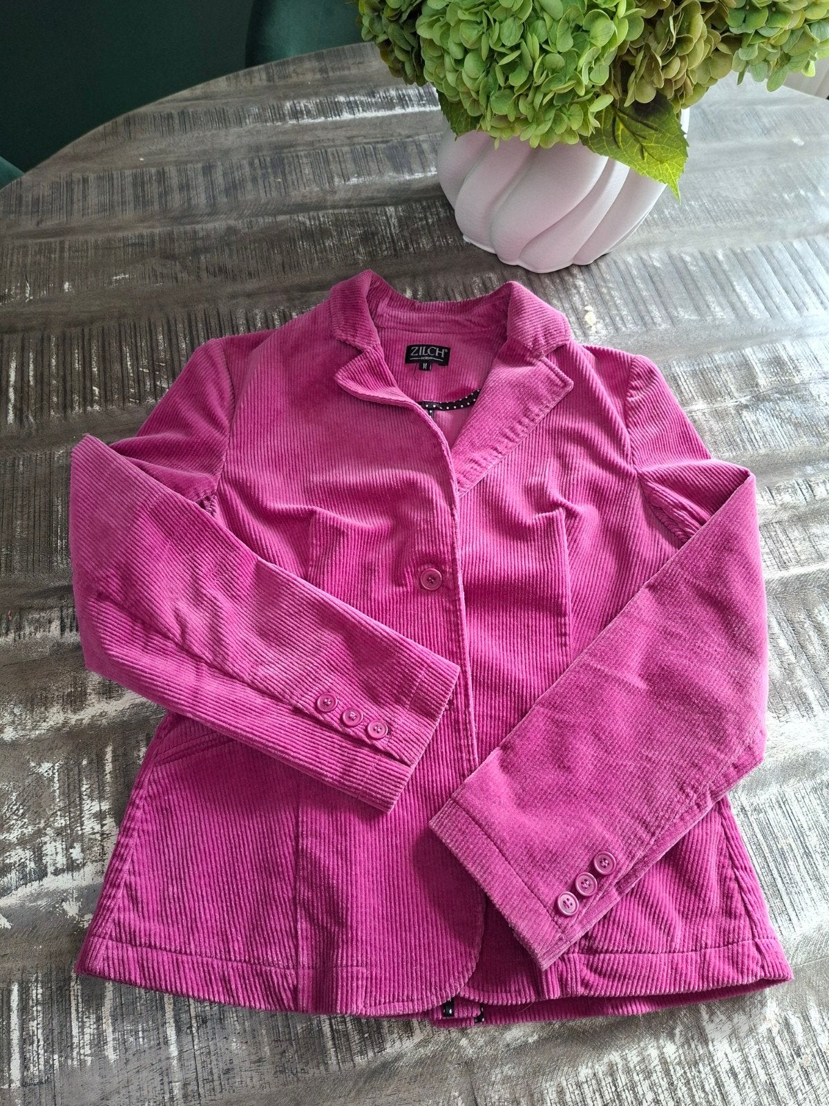 ZILCH Fuchsia Ribfluwelen Jasje - Maat M, Maat 38/40 (M), Ophalen of Verzenden, Zo goed als nieuw, ZILCH