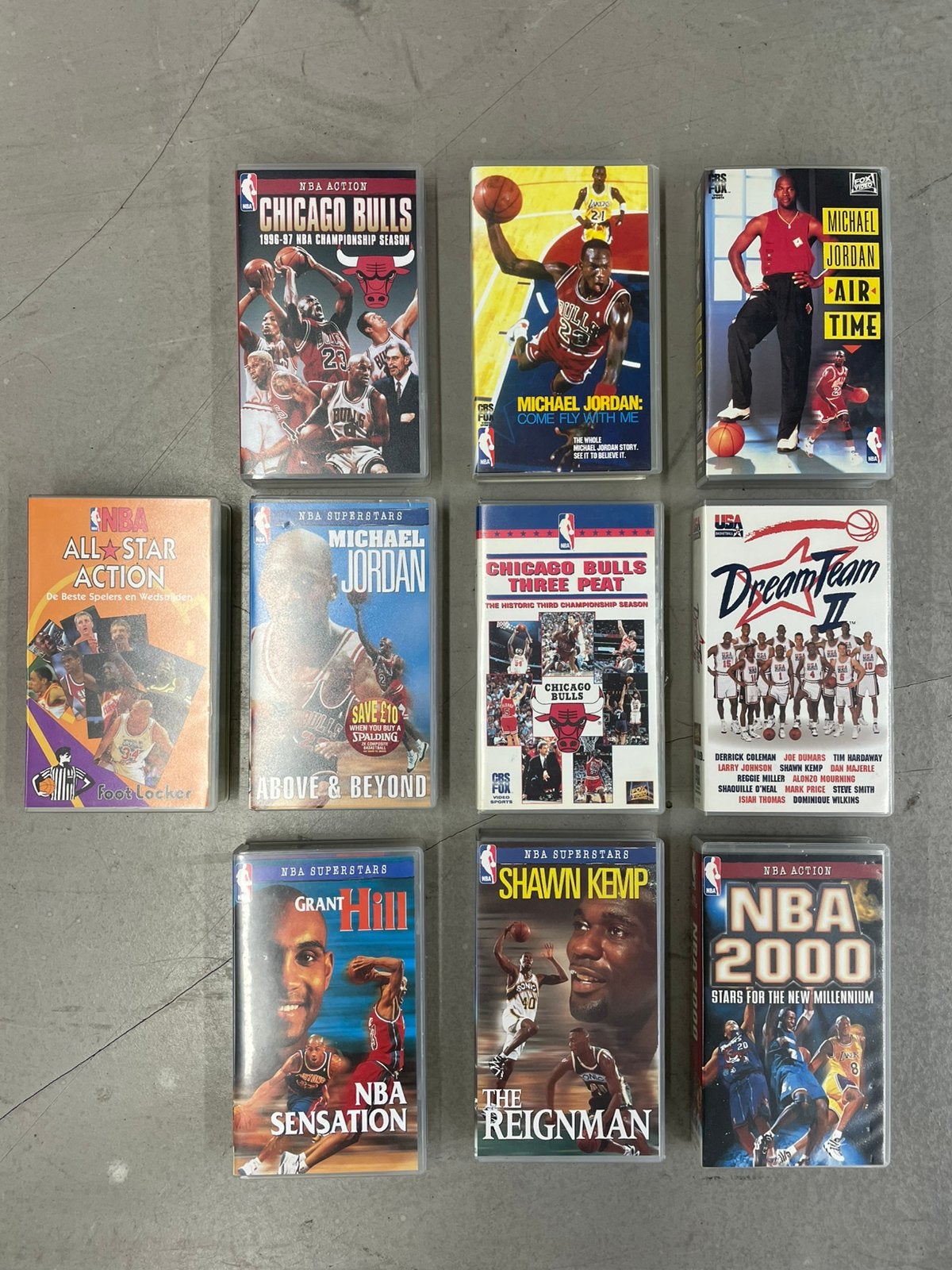 Vintage VHS Banden van Jordan, Bulls, Hill, Kemp, NBA etc., Ophalen of Verzenden, Documentaire, VHS, Gebruikt