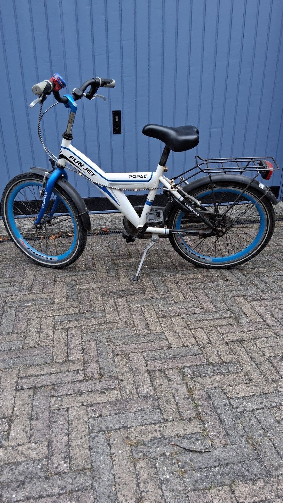 Popal Fun Jet Kinderfiets 20 inch - Wit/Blauw, Ophalen