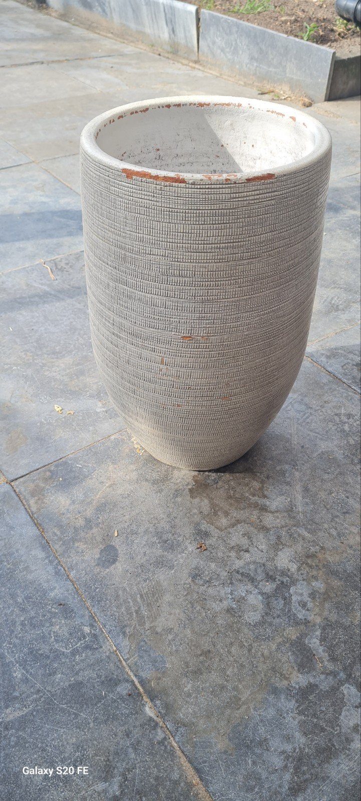 1 hoge bloempotten, Gebruikt, Rond, Ophalen of Verzenden, Minder dan 25 cm