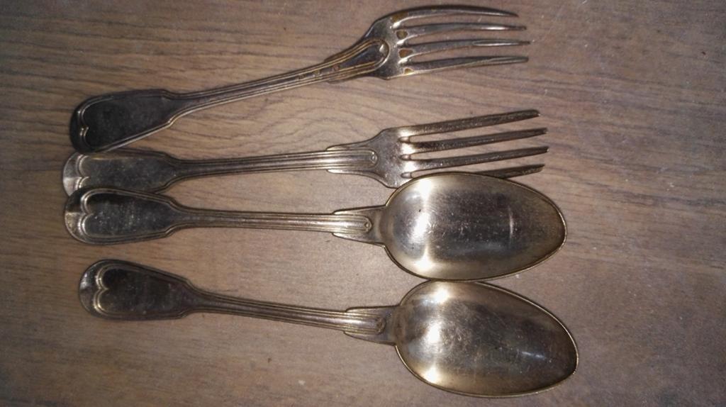Halphen kasteelbestek vorken lepels, Antiek en Kunst, Antiek | Bestek, Ophalen of Verzenden