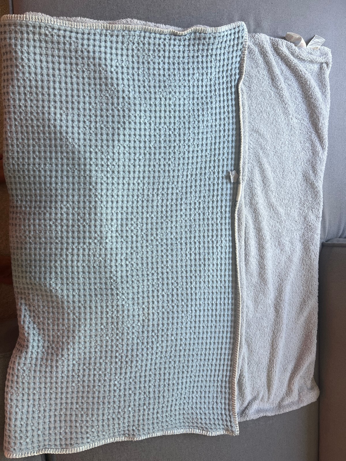 Koeka deken wafelstof lichtblauw 140x100 cm, Gebruikt, 140 cm, Koeka, Ophalen of Verzenden