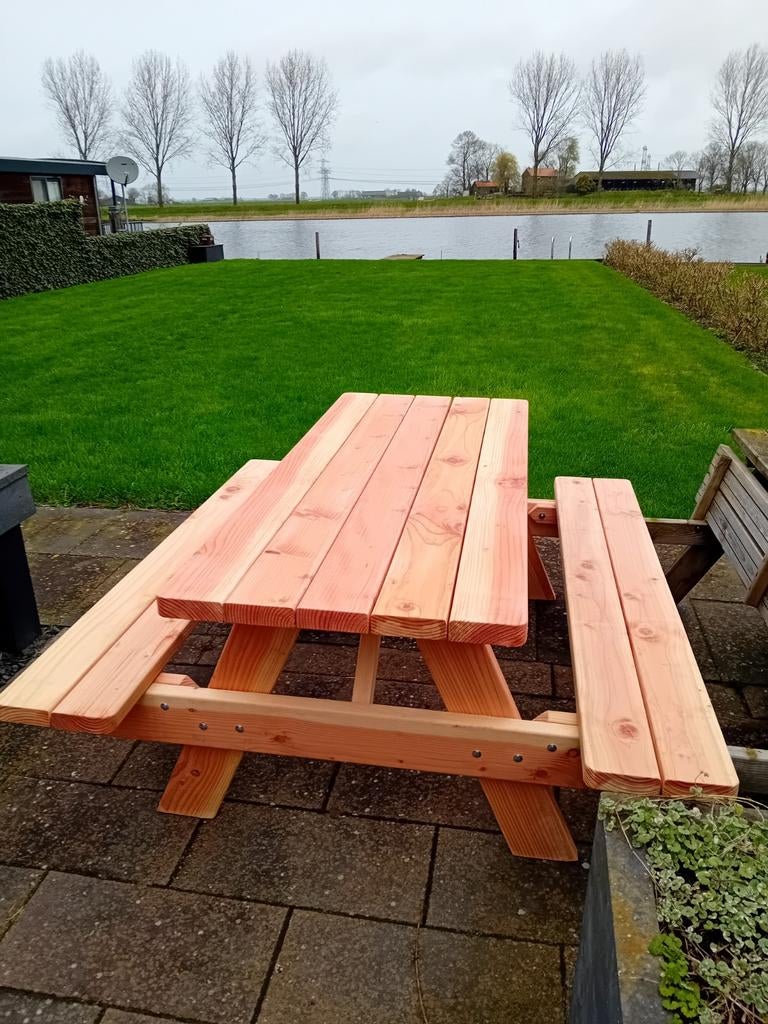 Robuuste Douglas Picknicktafel - Diverse Maten, Tuin en Terras, Picknicktafels, Ophalen, Nieuw, Inklapbaar, Rechthoekig